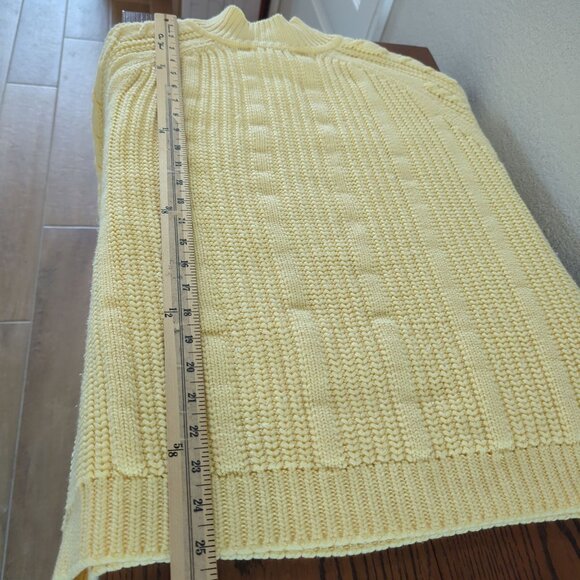 Vintage Joan‎ Harper Cable Knit Womens Sweater Yellow Acrylic Button Neck Large - Picture 10 of 13